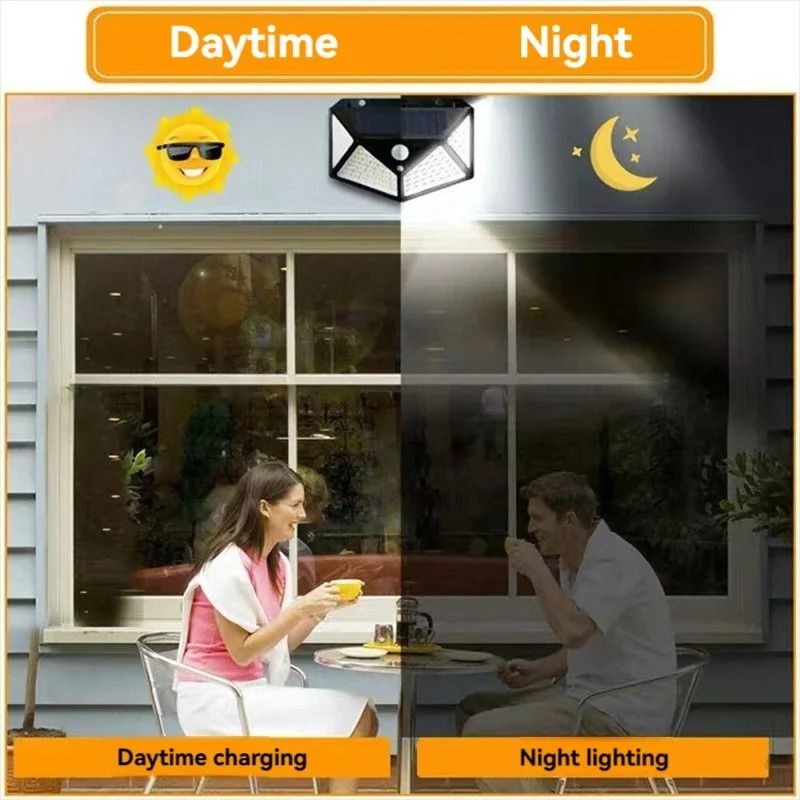 100 LED Wall Light Outdoor Solar Motion Sensor Street Lamp 4