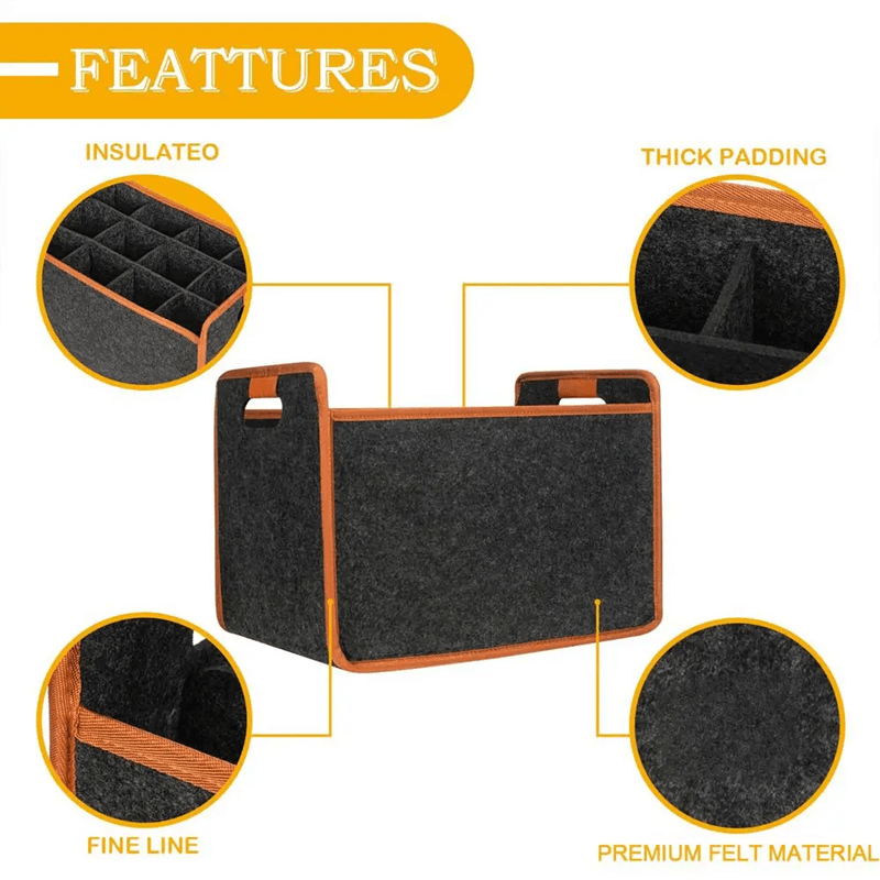 TravelBottle Felt 12Compartment Carrier Tote Portable Wine Bottle Tote Bag For Travel Picnic Weddin 3