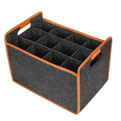 TravelBottle Felt 12Compartment Carrier Tote Portable Wine Bottle Tote Bag For Travel Picnic Weddin 4