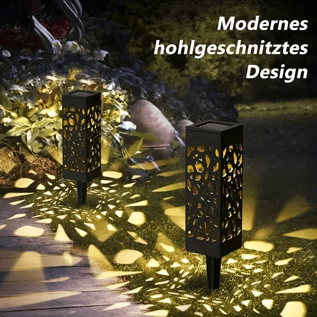 SolarLumen HollowOut Garden Stake Lights 6Pack Decorative Waterproof Outdoor Landscape Lighting 1