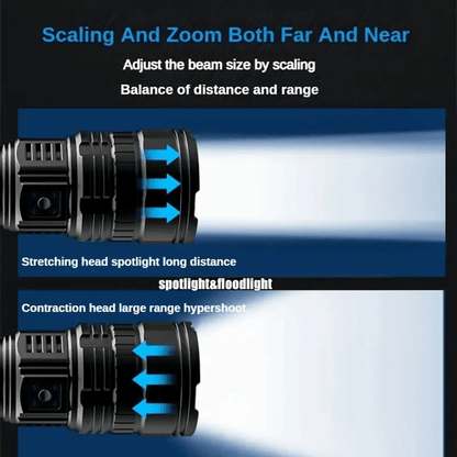 TitanBeam 10000W Rechargeable LED Tactical Flashlight  Long Range Emergency Spotlight Torch 2