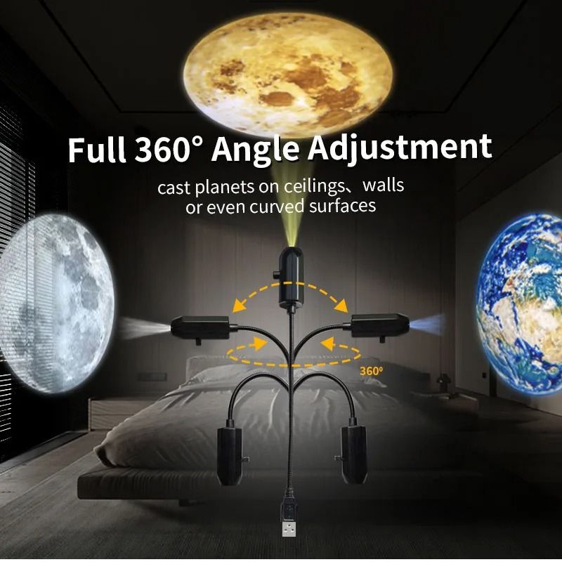 Halloween USB Projector Light Skull Nightlight Ghost LED Lamp 360 Degree Rotating Switchable Patter 3