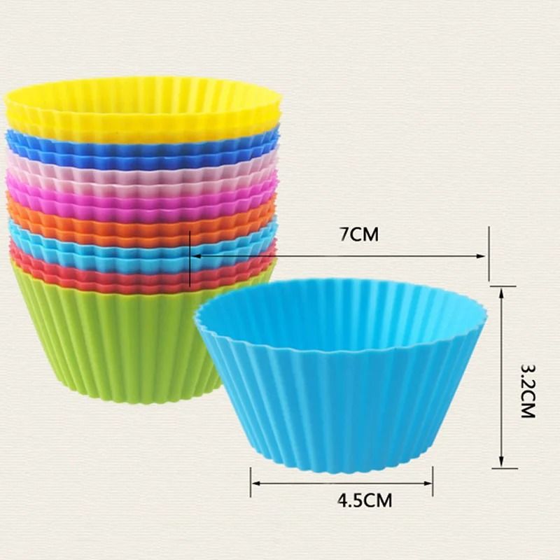 Silicone Small Cake Cup Mold 12pcs Pudding Jelly Baking Cups 4