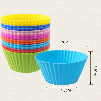 Silicone Small Cake Cup Mold 12pcs Pudding Jelly Baking Cups 4