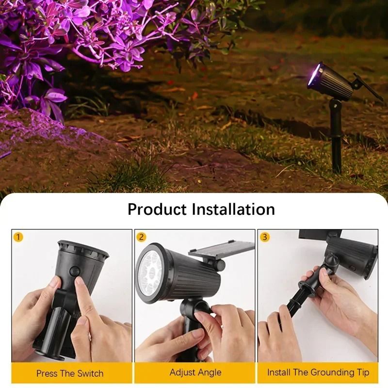 Solar Garden Spotlight Outdoor Waterproof Adjustable Light 1