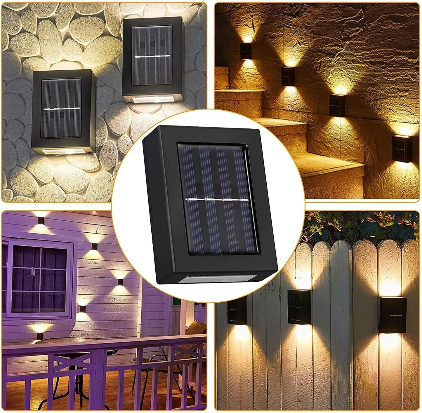 Solar Wall Lamp Outdoor Waterproof Warm Light 1