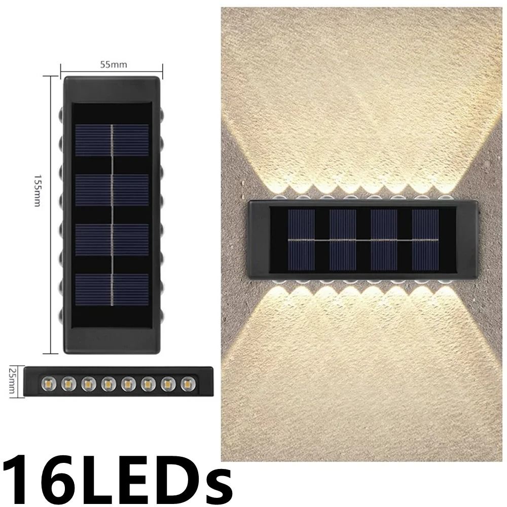 Solar Wall Lamp Outdoor Waterproof Warm Light 5