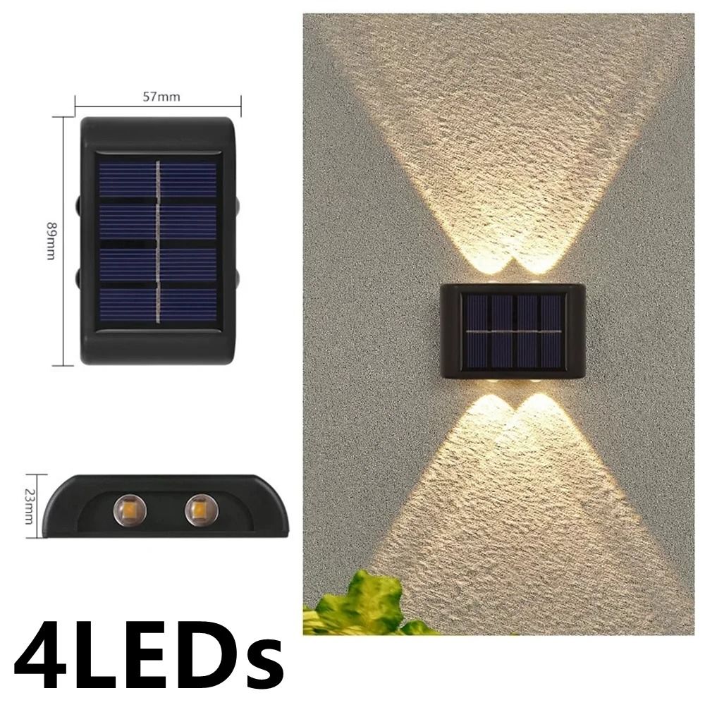 Solar Wall Lamp Outdoor Waterproof Warm Light 6