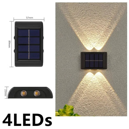 Solar Wall Lamp Outdoor Waterproof Warm Light 6