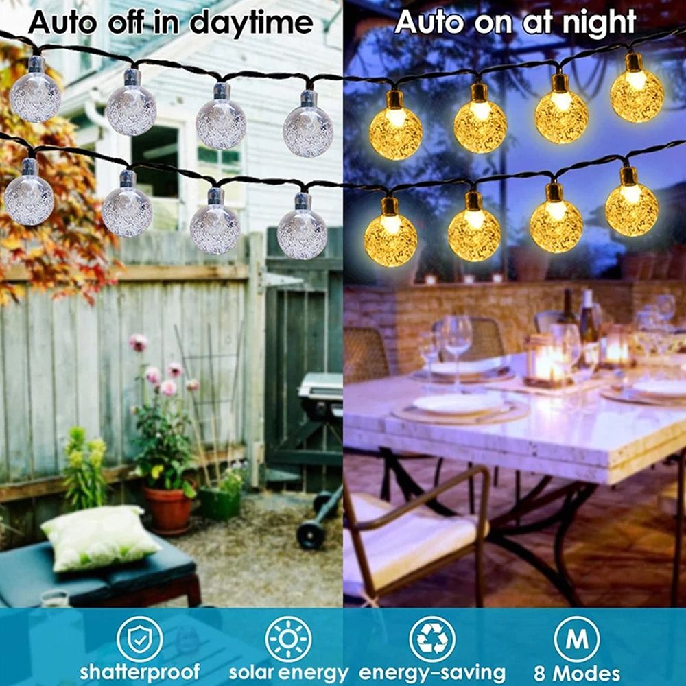 Solar String Lights Outdoor Bubble Ball Light 4