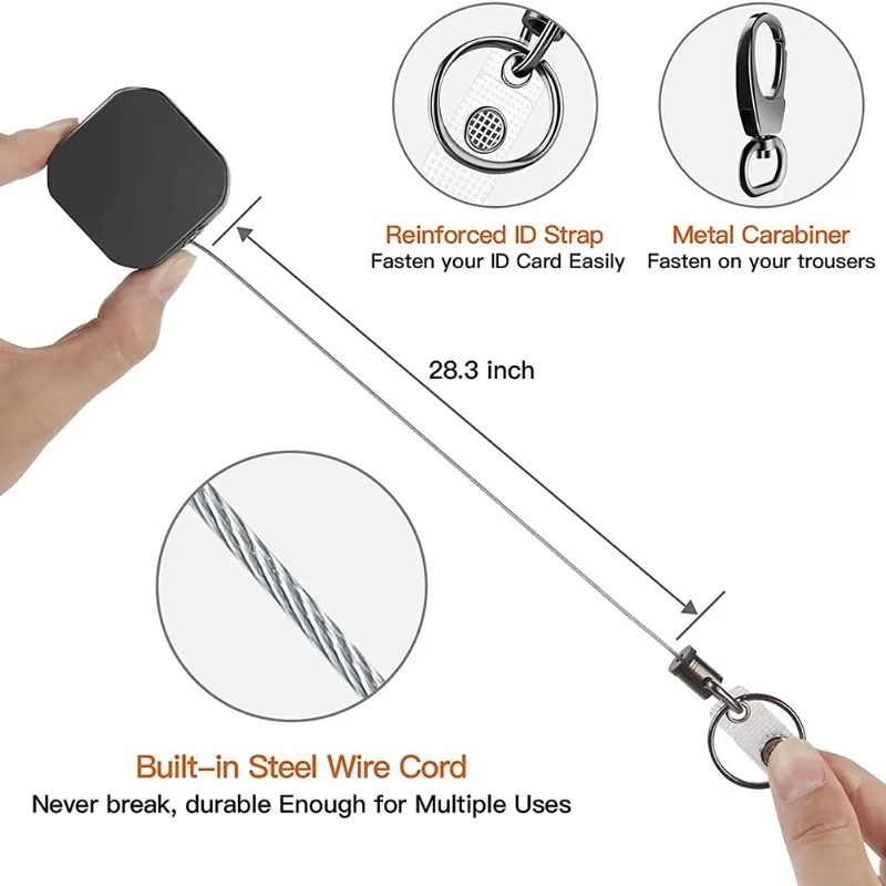 Retractable Key Chain Belt Badge Reel Clip For Keys And Ids 2