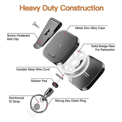 Retractable Key Chain Belt Badge Reel Clip For Keys And Ids 3