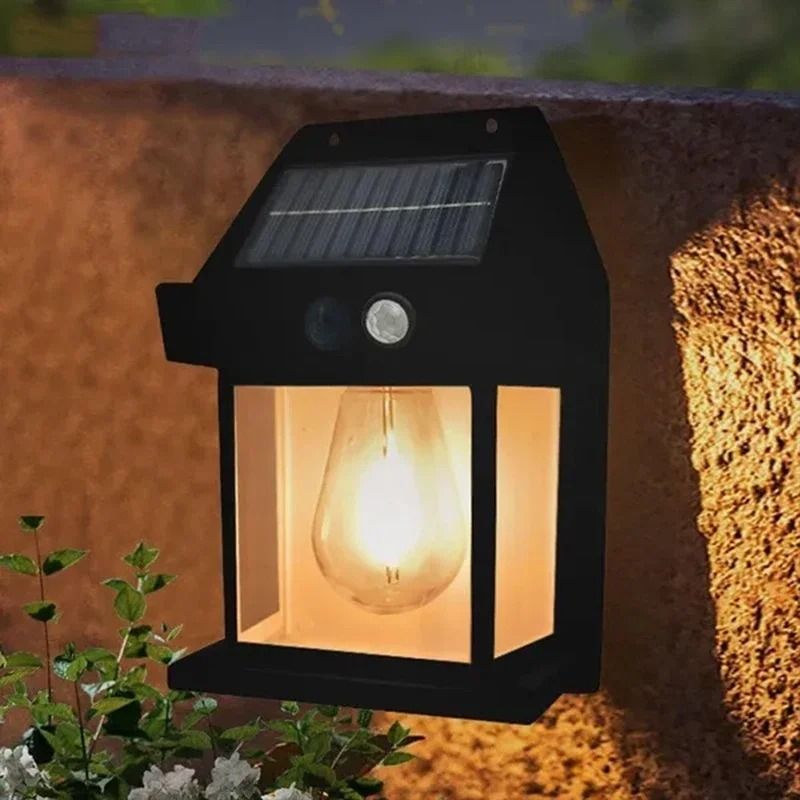 Solar Motion Sensor Tungsten Wall Light
