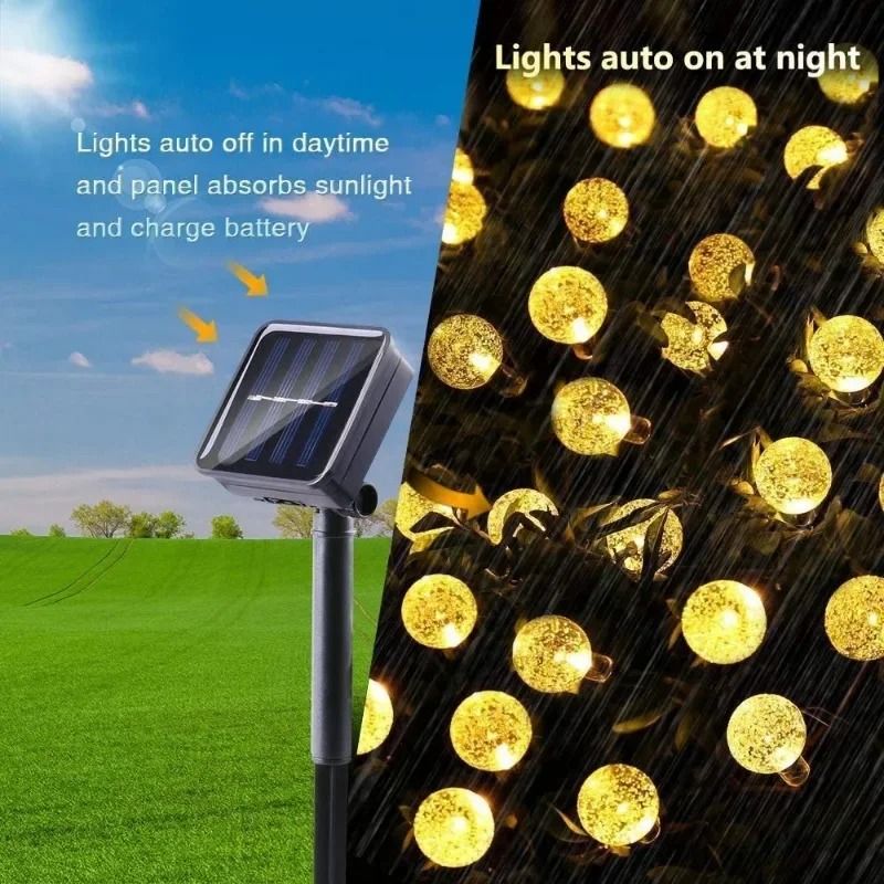 Solar Crystal Globe LED String Lights 5