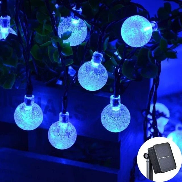 Solar Crystal Globe LED String Lights 8