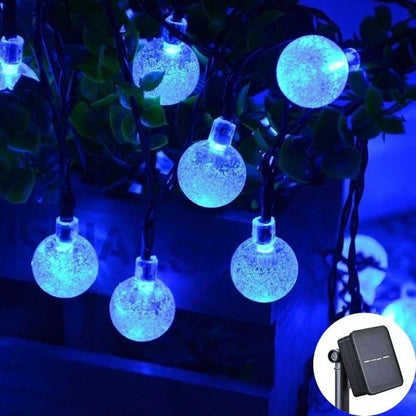 Solar Crystal Globe LED String Lights 8