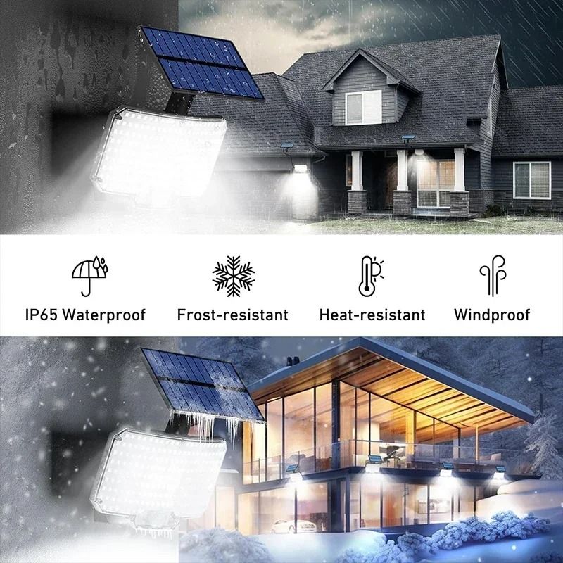 Solar Motion Sensor LED Wall Light Outdoor Waterproof 3
