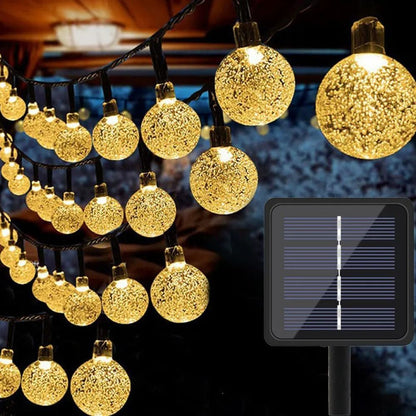 Solar Bubble String Light Outdoor Waterproof Fairy Lamp