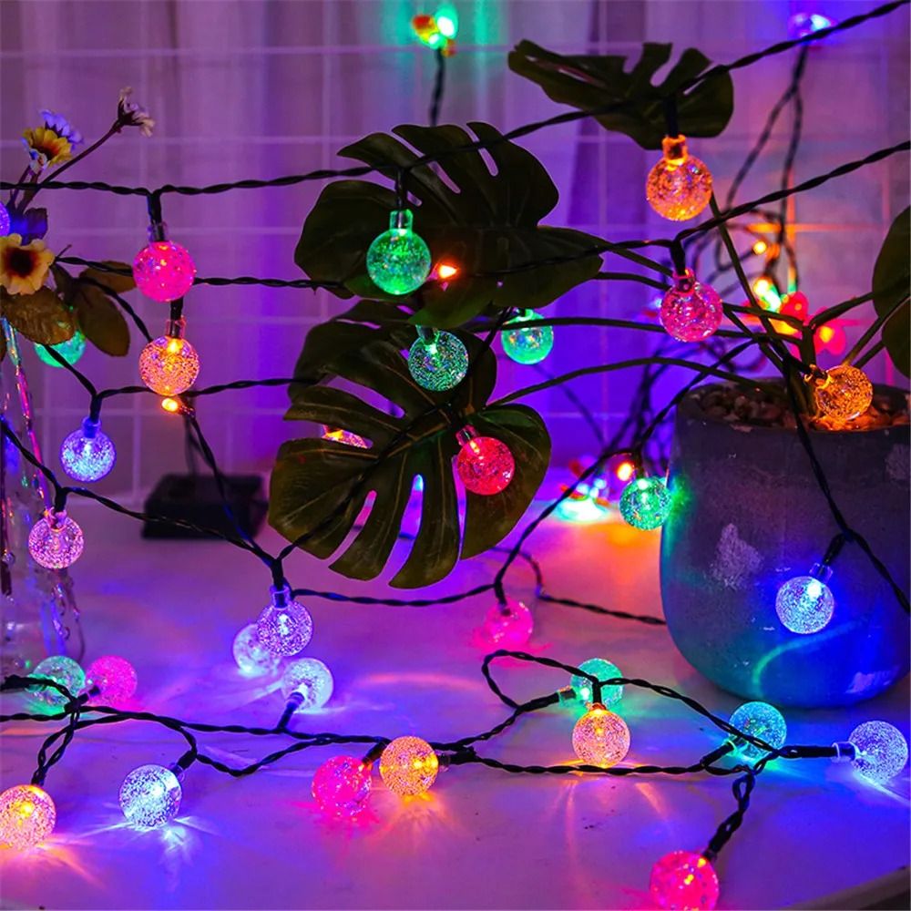 Solar Bubble String Light Outdoor Waterproof Fairy Lamp 5