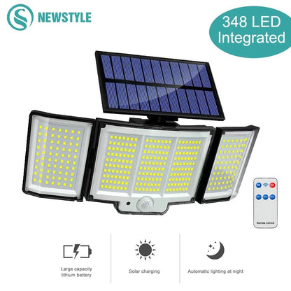 Solar Motion Sensor Wall Light 328/348 LED Outdoor Waterproof
