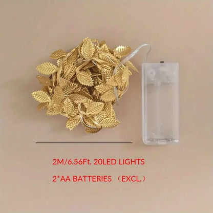Golden Leaf Fairy Light Battery Powered 2M 20LED String Light 2