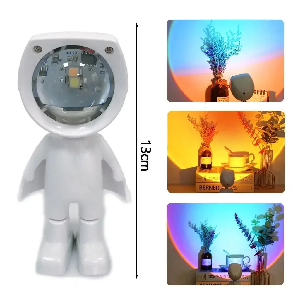 Rechargeable Astronaut Projection Lamp LED Rainbow Sunset Night Light 3