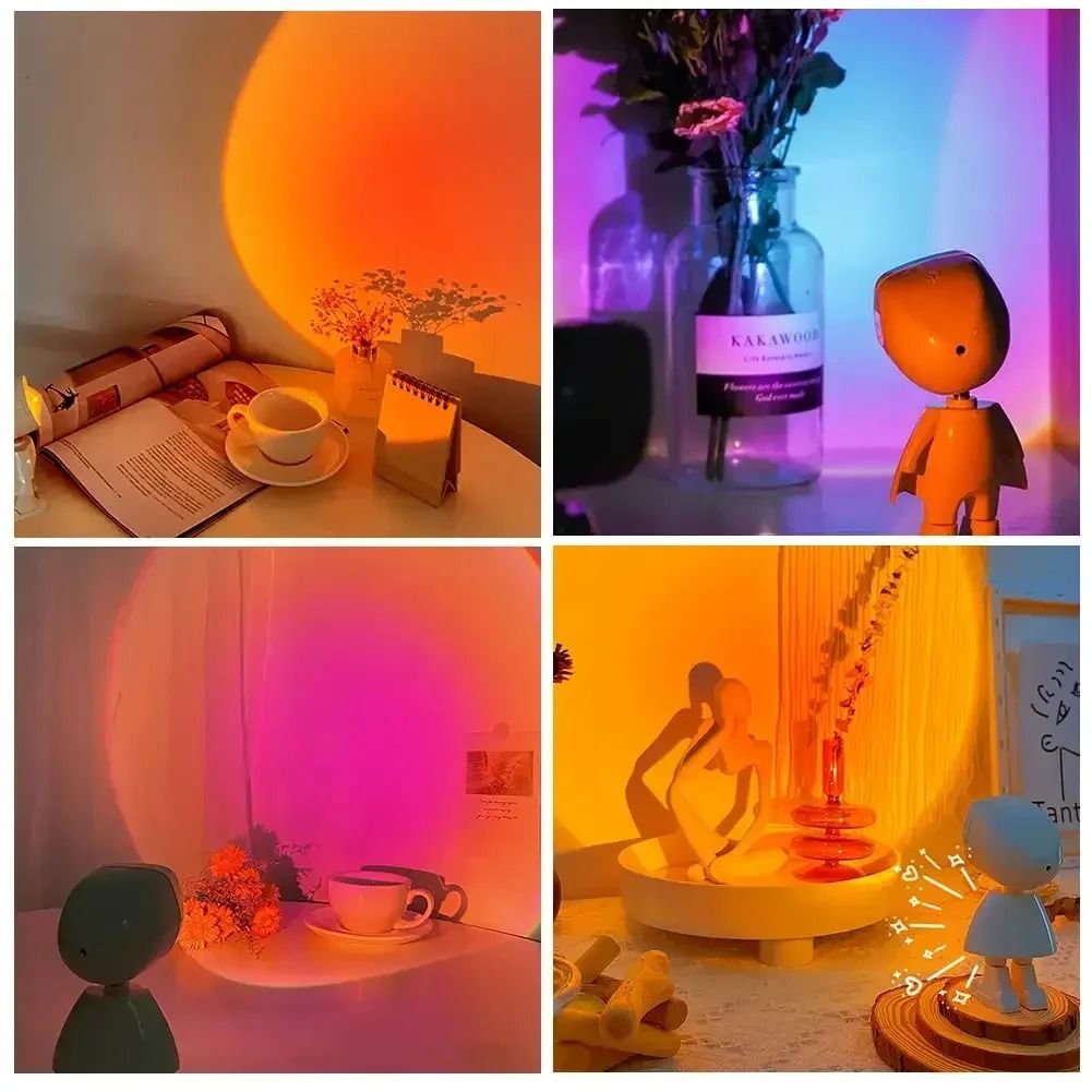 Rechargeable Astronaut Projection Lamp LED Rainbow Sunset Night Light 5