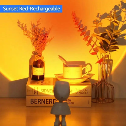 Rechargeable Astronaut Projection Lamp LED Rainbow Sunset Night Light 9