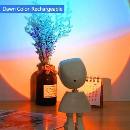Rechargeable Astronaut Projection Lamp LED Rainbow Sunset Night Light 10