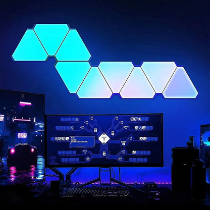 Smart Triangle LED Wall Light WiFi Bluetooth RGB Atmosphere Lamp