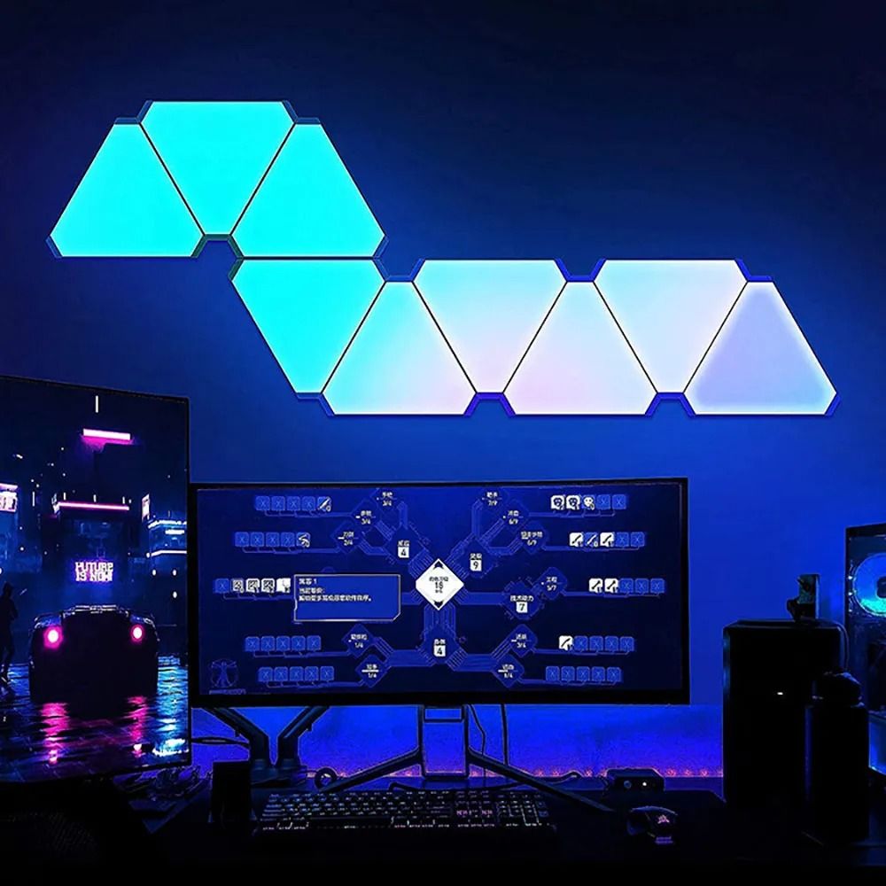 Smart Triangle LED Wall Light WiFi Bluetooth RGB Atmosphere Lamp 1