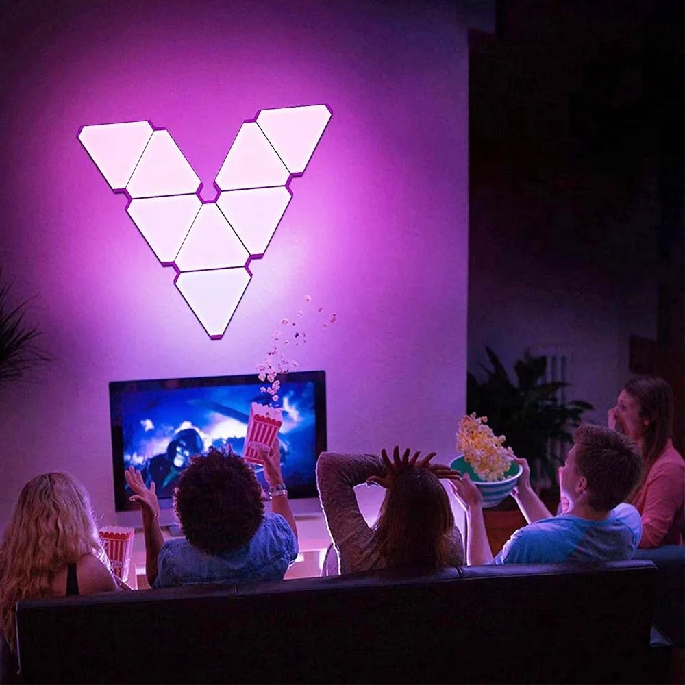 Smart Triangle LED Wall Light WiFi Bluetooth RGB Atmosphere Lamp 4