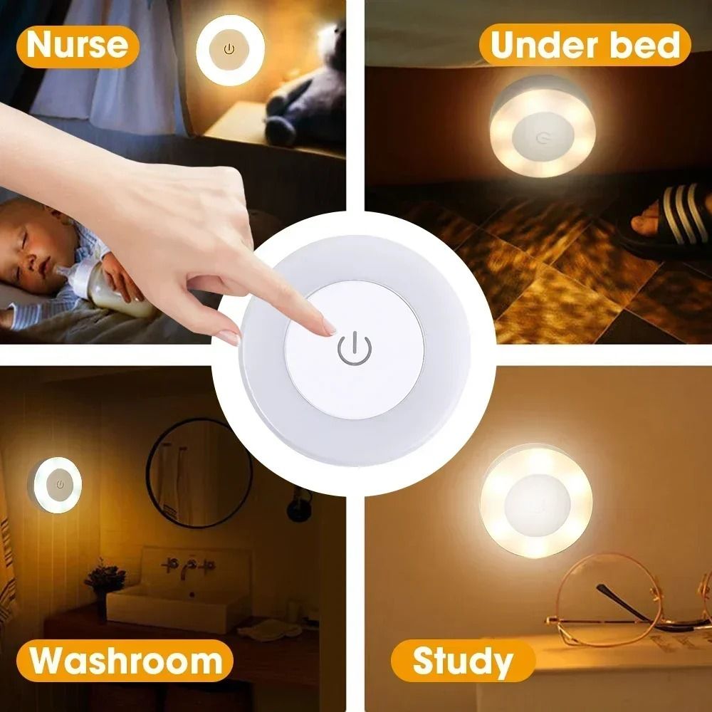 Rechargeable LED Touch Night Light USB Portable Mini Lamp 6