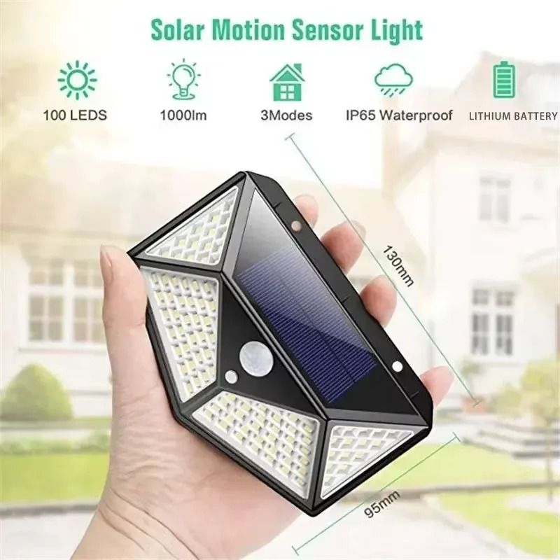 Multifunctional Solar Motion Sensor Light Outdoor Waterproof LED Garden Wall Lamp 1