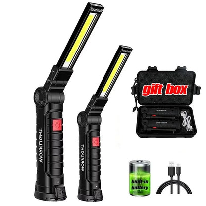 COB LED Rechargeable Work Light With Magnet And Hook  Portable Inspection Flashlight 1