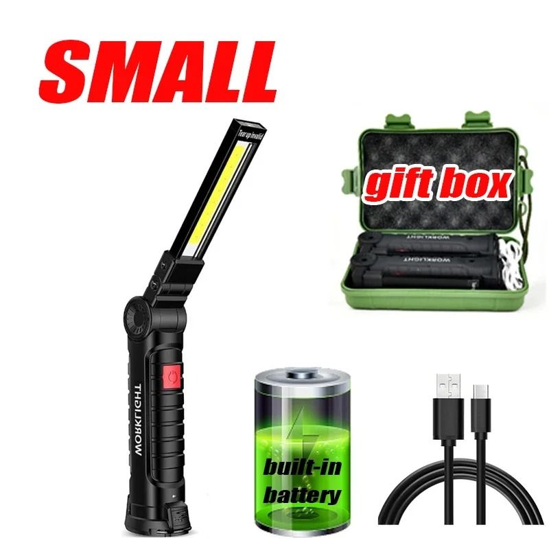 COB LED Rechargeable Work Light With Magnet And Hook  Portable Inspection Flashlight 9
