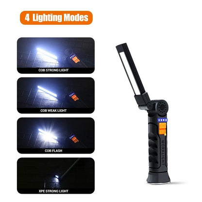 COB LED Rechargeable Work Light With Magnet And Hook  Portable Inspection Flashlight 10