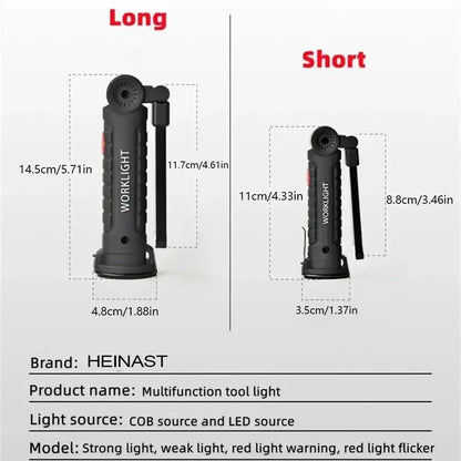 COB LED Rechargeable Work Light With Magnet And Hook  Portable Inspection Flashlight 5