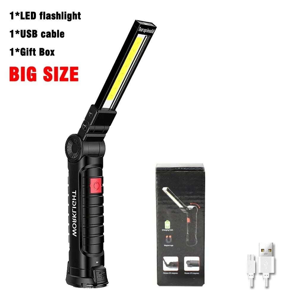COB LED Rechargeable Work Light With Magnet And Hook  Portable Inspection Flashlight 8