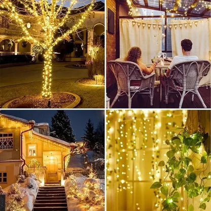 Solar Fairy String Lights With 8 Modes  Waterproof Copper Wire Garden Lights 4