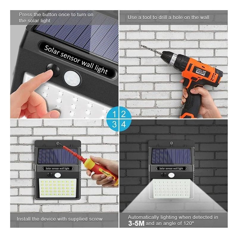 Solar Motion Sensor Wall Light  30 LED Outdoor Waterproof Lamp For Garden Fence And Pathway 10
