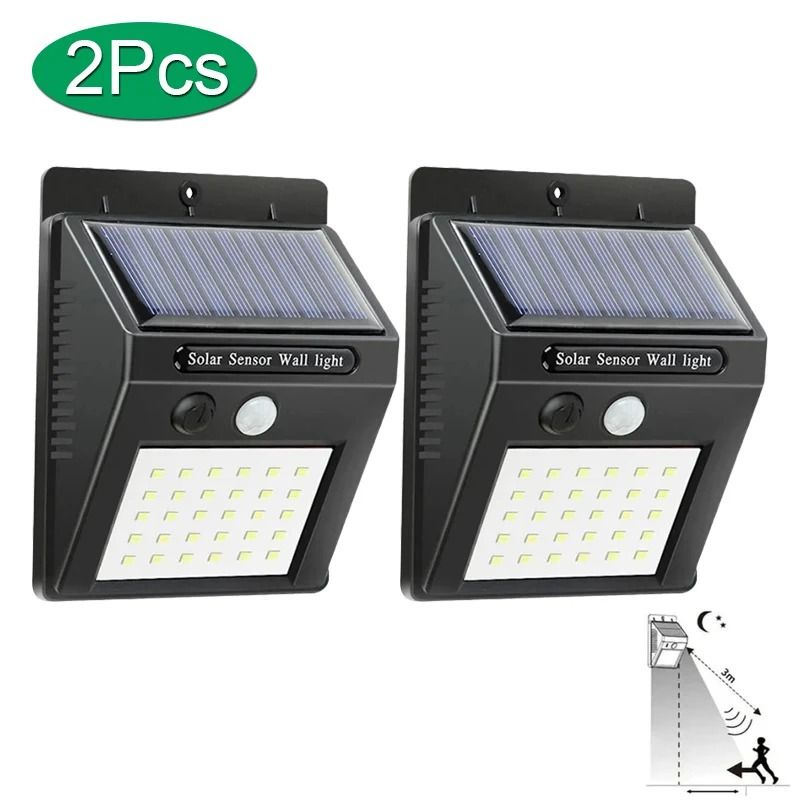 Solar Motion Sensor Wall Light  30 LED Outdoor Waterproof Lamp For Garden Fence And Pathway 12