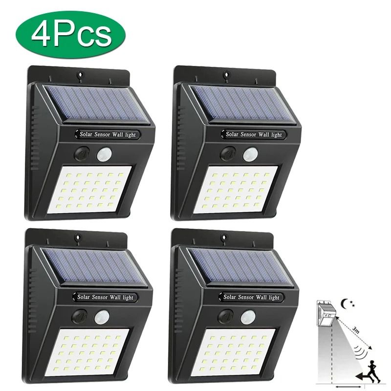 Solar Motion Sensor Wall Light  30 LED Outdoor Waterproof Lamp For Garden Fence And Pathway 17