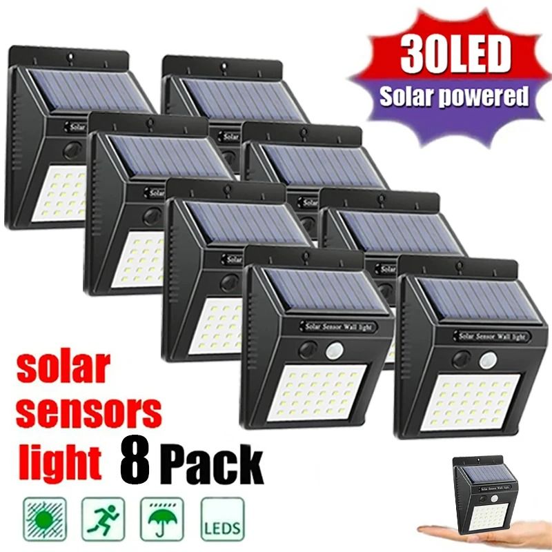 Solar Motion Sensor Wall Light  30 LED Outdoor Waterproof Lamp For Garden Fence And Pathway 1