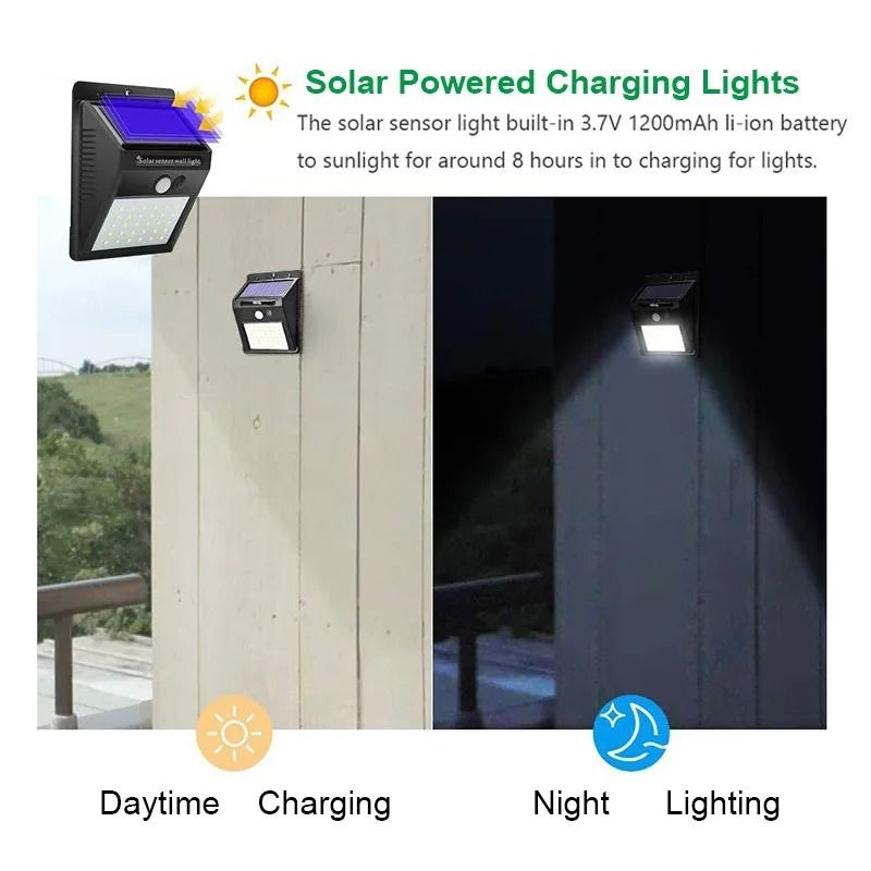 Solar Motion Sensor Wall Light  30 LED Outdoor Waterproof Lamp For Garden Fence And Pathway 7