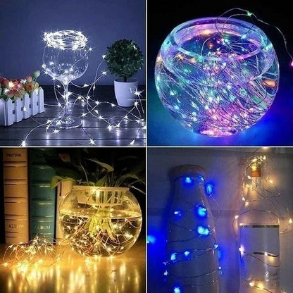 Copper Wire LED Fairy String Lights  Battery Powered Decorative Garland For Holiday Wedding And Par 4