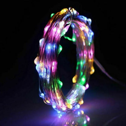 Copper Wire LED Fairy String Lights  Battery Powered Decorative Garland For Holiday Wedding And Par 8