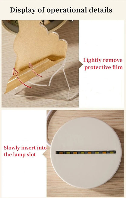 3D Bear Lamp Acrylic USB LED Night Light 4