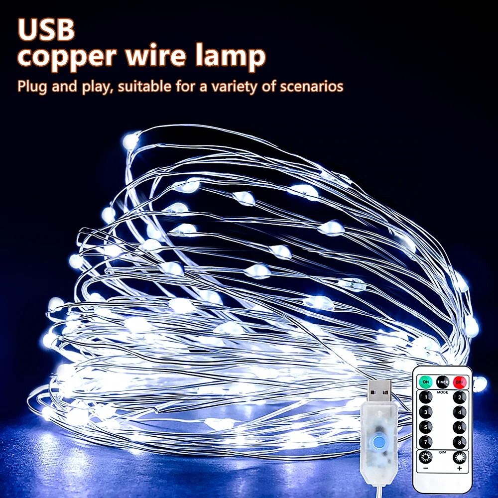 USB LED String Lights  Flexible Copper Wire Fairy Garland For Christmas Wedding And Party Decoratio 9