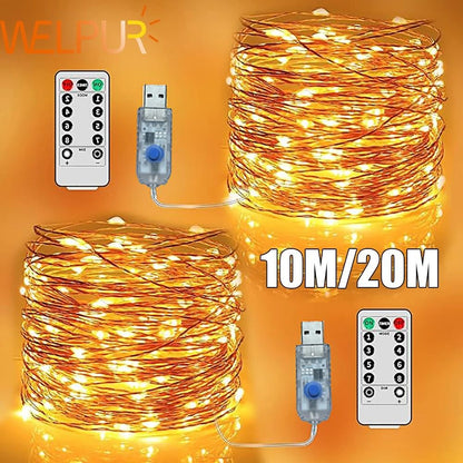 USB LED String Lights  Flexible Copper Wire Fairy Garland For Christmas Wedding And Party Decoratio 1